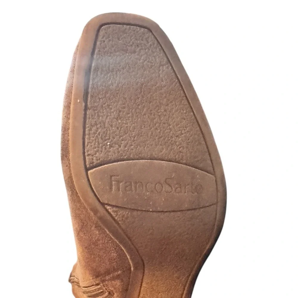 Franco Sarto Persis Tall Sock Boots Shoes Size 8.5 Brown Fabric‎ boho festival